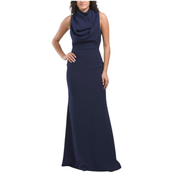 BADGLEY MISCHKA Draped Cowl Neck Gown - Picture 1 of 2
